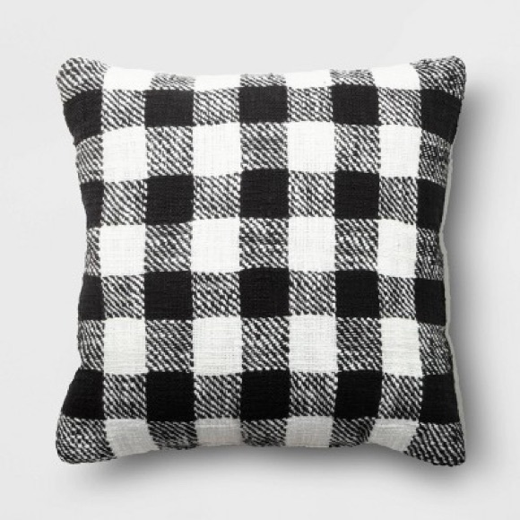 Target Other - Black & white check cotton farmhouse pillow NEW